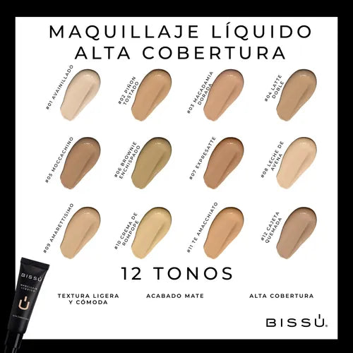 Maquillaje Líquido ALTA COBERTURA