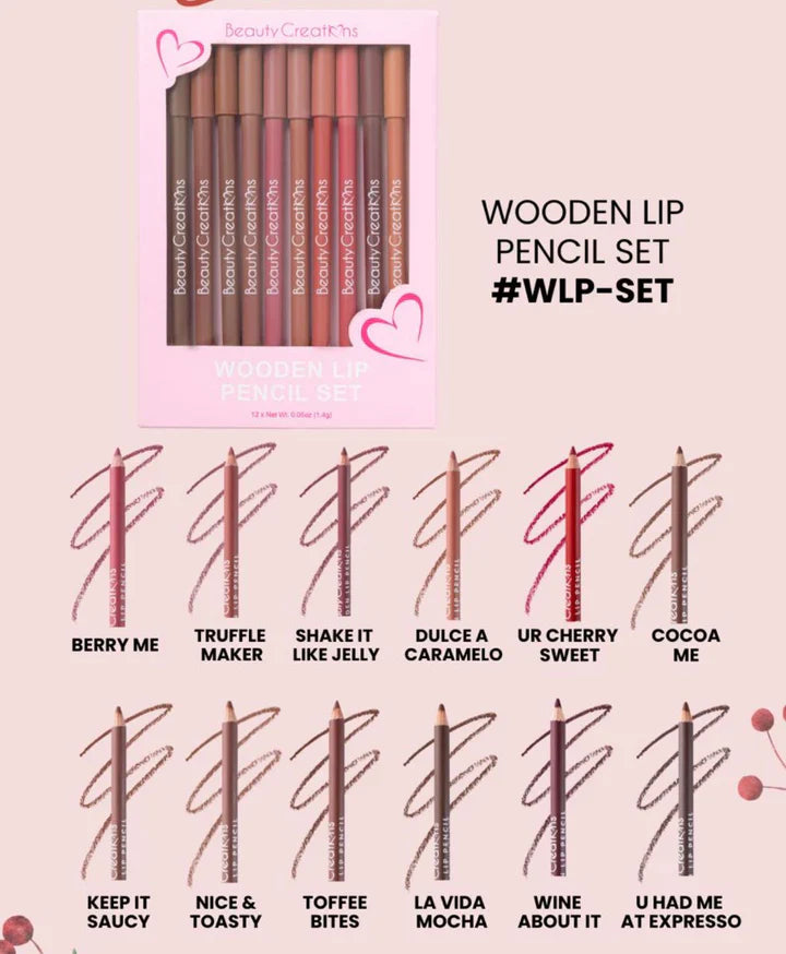 Wooden Lip Pencil Set