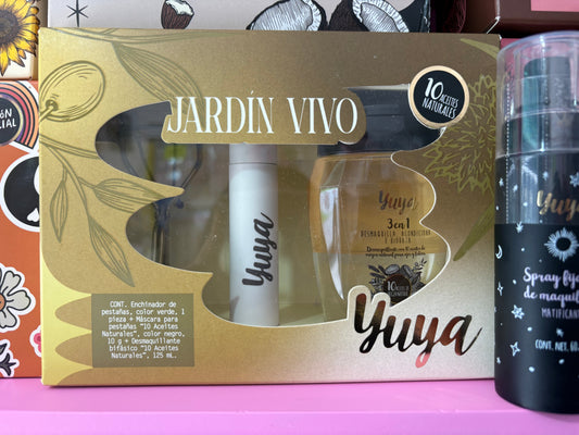 SET JARDÍN VIVO.  Enchinador de Pestañas+ Máscara para pestañas + Desmaquillante bifásico “10 Aceites Naturales”