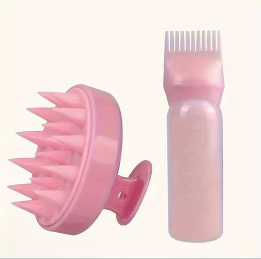Masajeador y aplicador de tratamiento para el pelo