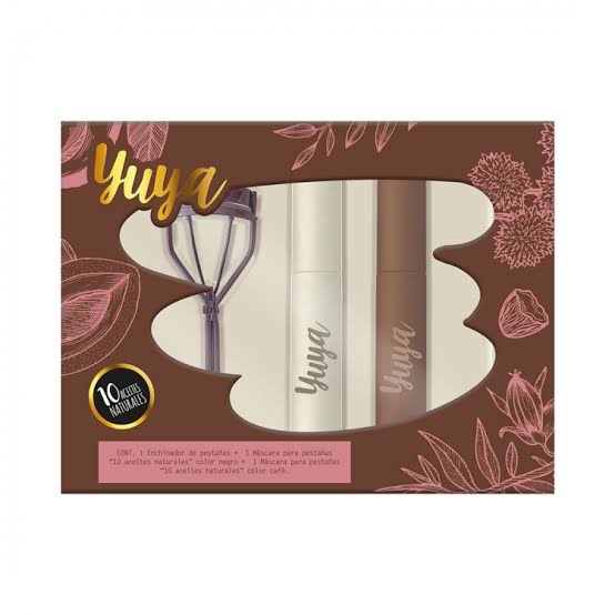 Set máscara para pestañas café y negra + Enchinador Yuya